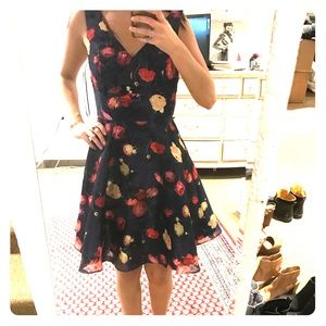 V Neck fit and flare mini dress. Never been worn.